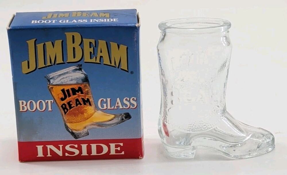 1993 Jim Beam Boot Shot Glass - New In Original Box